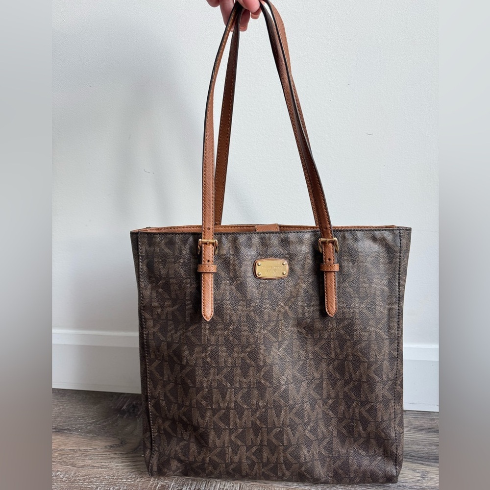 Michael Kors Signature Brown Tote with Gold Accents